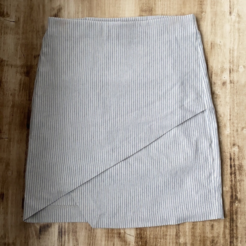 Dynamite Striped Asymmetrical Mini Skirt